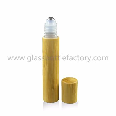 China 5ml,10ml,15ml Bamboo Perfume Roll On Bottle With Bamboo Cap and Roller for sale