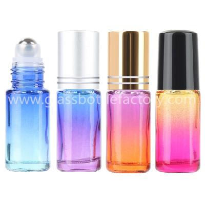 China 5ml Colored Round  Perfume Roll On Bottles With Caps and Rollers for sale