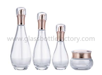 China New Items 40ml,100ml,120ml Clear Glass Lotion Bottles And 50g Glass Cosmetic Jar For Skincare for sale