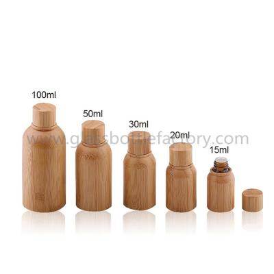 China 15ml,20ml,30ml,50ml,100ml Bamboo Essential Oil Bottles With Bamboo Caps for sale