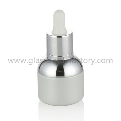 China 30ml White Coating Glass Dropper Bottle For Essence for sale