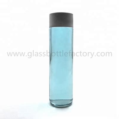 China 375ml,500ml Clear Cylindrical VOSS Water Glass Bottle With Cap for sale