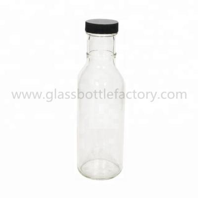 China 12oz Clear Glass Beverage Bottle With Cap for sale