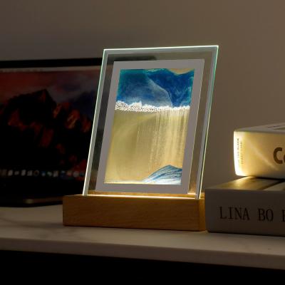 China Post-Modern Promotion Lamp Table Led Desktop Quicksand Night Light Very Healing For Home for sale