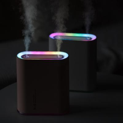 China New Design Amazon Car MYVOES 1L Hot Sale 1L Dual Jet Mist Chargeable USB Night Light H2O Portable Air Humidifiers for sale