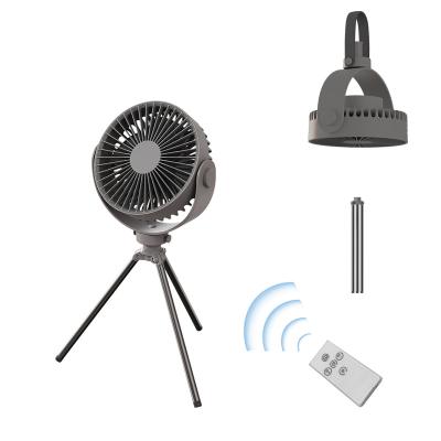 China STAND/PORTABLE/LED LIGHT MYVOES 2022 New Arrival Outdoor Camping Mini Fan Remote Control, Portable Fan USB Rechargeable Ceiling Fan with Led Light for sale