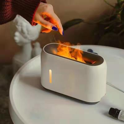 China Household new product simulation aroma ultrasonic mute diffuser small with effect for home space flame air humidifier for sale