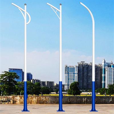 China Garden Hepu 3m 5m 8m Hot 10m Dip Galvanized Steel Waterproof Street Light Lamp Solar Pole Pole With Base for sale