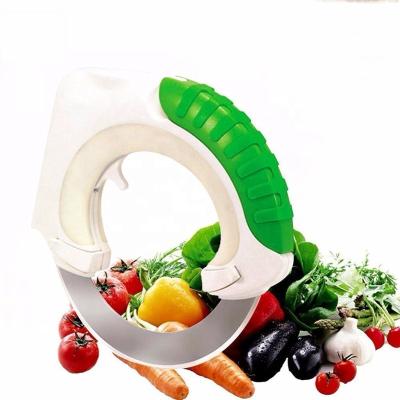 China New Viable Green Rolling Circular Cutter Vegetable Chopper Circular Knife Stainless Steel Knife Kitchen Cutter Pizza Wheel Knife Pastry for sale