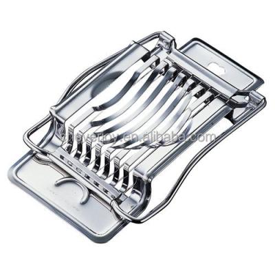 China Viable British Classic Style Egg Slicer Boiled Egg Cutter Stainless Steel Durable Cutting Cables Multi Purpose Egg Slicer for sale