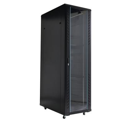 China Transparent Tempered Glass Front Door (metal door optional) 19 Network Server Rack 18u 20u 22u 24u 27u 32u 36u 42u 47u Indoor Network Server Switch Cabinet for sale