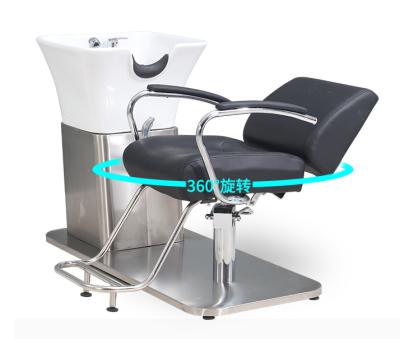 China Flush shampoo chair beauty salon bed can be rotated hair salon shampoo bed hair salon special half-configuration shampoo bed for sale