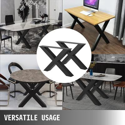 China Factory direct sales industrial table frame black X shape heavy duty metal furniture legs for office table bench for sale