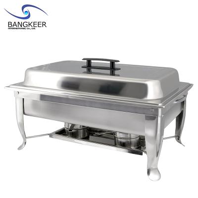 China Wholesale Food Grade Hotel Restaurant Supplies Rack Stainless Steel Buffet Food Warmers Rectangular Folding Hot Pot Buffet Chafing Dishes for sale