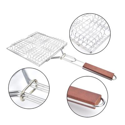 China Barbecue Wire Mesh/Easily Cleaned Barbecue Grill Netting/BBQ Grill Rack Hamburger Fish Grilling Basket for sale