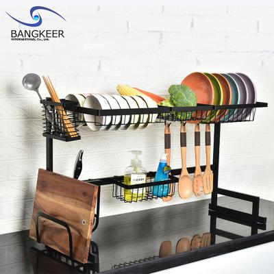 China Wholesale Viable Convenient Bowl Dish Cutlery Metal Iron Kitchen Drain Convenient Dish Rack for sale