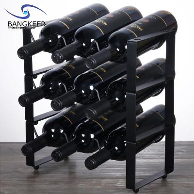 China Sustainable High End Modern Stackable Red Wine Display Rack Metal Wine Rack for sale