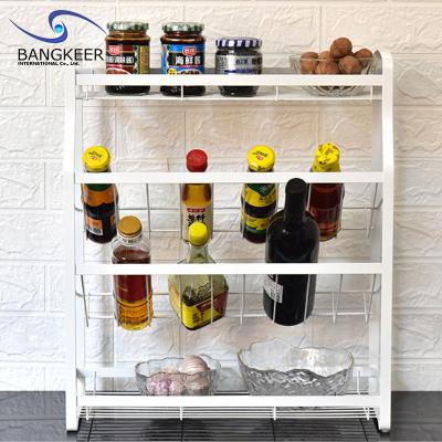 China Multifunctional 4 Layers Kitchen Storage Racks Metal Kitchen Accessories Viable Storage Rack for sale