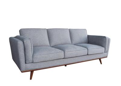 China Armkissen Drei-Sitzer-Gewebe-Sofa Plinth Kastanien-Drei-Sitzer-Sofa Graue Stoff zu verkaufen