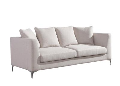 China Metallbeine Sofa aus zeitgenössischem Stoff Sofa aus Kieferrahmen Beige 3-Sitzer-Sofa zu verkaufen