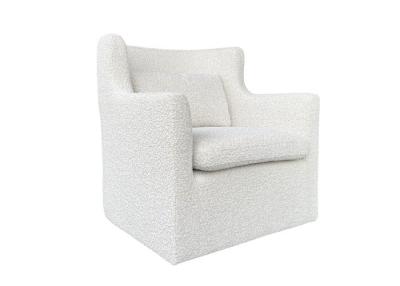 China Silla giratoria con espalda alta Beige Mecanismo metálico Barril Sillones giratorios tapizados en venta