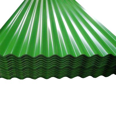 China Corrugated Steel Sheet 0.5mm Thick Construction Construction Green Galvanized Color Coated Corrugated Steel Sheet for sale