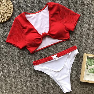 China Sports QUICK DRY Series Bikini Ladies Slit Swimsuit Half Buckle Bikini 2019 for sale