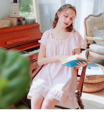 China QUICK DRY short sleeve nightgown women soft and cool home service lovely looser size pajamas for sale