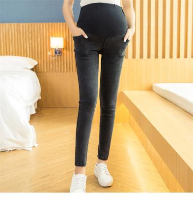 China Factory Direct Selling Pregnant Women Stomach Lift Pants Antibacterial Cotton Korean Diet Large Size Pregnant Women Pencil Maternity Jeans for sale