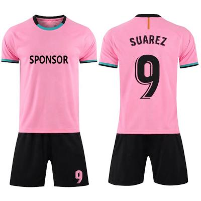 China Quick Dry OEM Custom Design Euro Club Popular Team Soccer Jersey Pink for sale