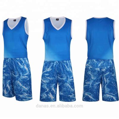 China Latest Fashion Sublimation Breathable Mesh Polyester Basketball Jerseys Men for sale