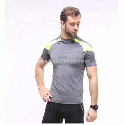 China 2021 Mens Antibacterial Short Sleeve Sports Running T-shirt Gray Gym Wear Tank Top for sale