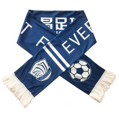 China Soft Feeling Soft High Quality Fashion Double Layer Custom Design Sports Football Club Scarf for sale