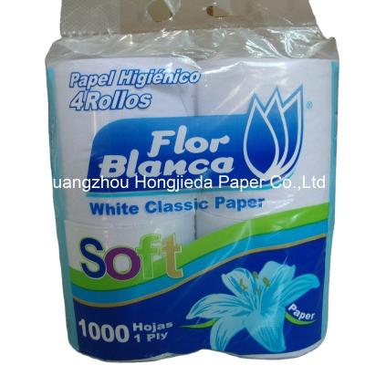 China Recycled Pulp Soft Toilet Paper Roll Bathroom Tissue for sale