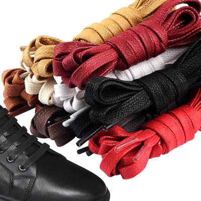 China Factory Price Durable High Quality Flat Shoe Strings Cotton Waxed Flat Laces Hemp Rope Laces for sale