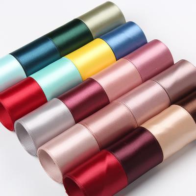 China High Tenacity Polyester Ribbons Single Face Satin Ribbon Factory Stock 196 Solid Colors Roll Western Gift DIY Hat FEDEX Shoe OEM DHL for sale