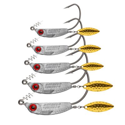 China Ourdoor Fishing Fish Shaped Crank Hook With Lead 3g5g7g10g14g With Lock Needle Sequins Anti Snagging Bottom Lead Head Hook for sale