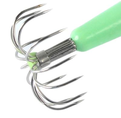 China Ourdoor Fishing Hook 12 Luminous Hooks Umbrella Hooks Strong Squid Rigs Strong Squid Hook Without Burr Octopus Squid Skirt Bait for sale