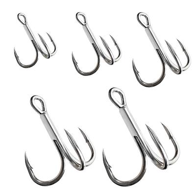 China Ourdoor Fishing Wholesale 4#6#8#10#12# Alloy Steel High Quality Antirust Strong Strong Sharpening Treble Hook for sale