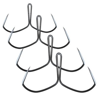 China Ourdoor Fishing Anchor 5pcs/set High Quality High Carbon Steel Black Treble Hooks for sale