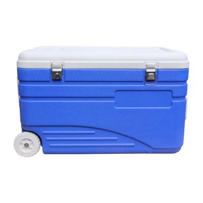 China Wholesale Purpose Factory Multifunctional Fishing PU Outdoor Cooler with Wheels and Handle Portable Customizable Logo Multicolor Optional Hot Freezer for sale