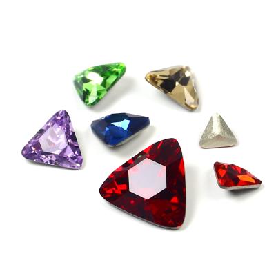 China Jewerly Clothing.etc Dongzhou good quality loose beads head triangle shape 10*10 mm back crystal beads for jewelry making for sale