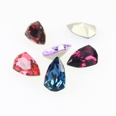 China Crystal Top quality Dongzhou 9*14 mm triangle shape K9 headed back crystal fancy stone for jewelry making for sale