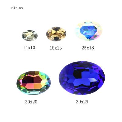 China Wholesale Pointback Oval Shape Headed Crystal Fancy Stone For Garment for sale