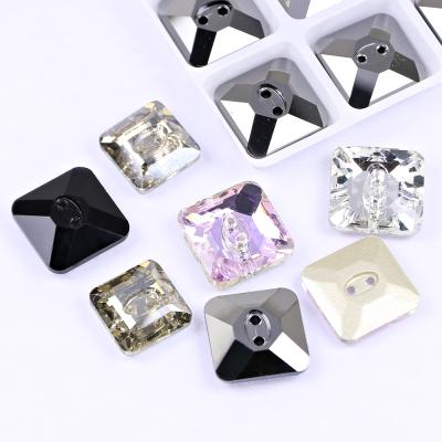 China Other Diamond Square Loose Crystal Button black for garment accessories wholesale for sale