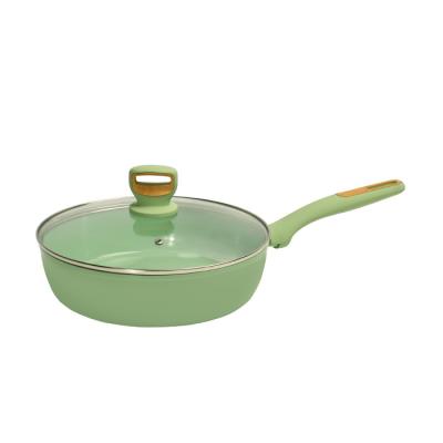 China Sustainable Nonstick Induction Aluminum Ceramic Marble Coating Deep Frying Pan for sale