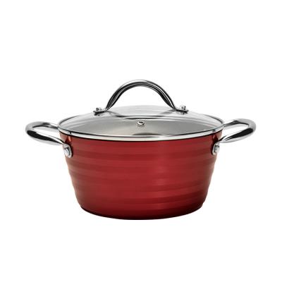 China Sustainable Chinese Hot Pot 3003Aluminum Alloy Cooking Pots Coating Nonstick Soup Casserole Set With Handle for sale