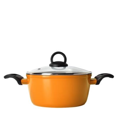 China Sustainable User Friendly Design Forged Aluminum Cookware Casserole Pot for sale