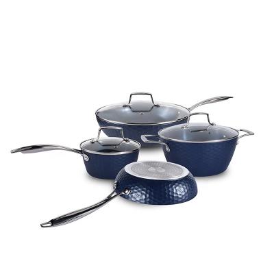 China Sustainable Wholesale Granite Coating Induction Non-Stick Cast Aluminum Pot Cookware Set for sale