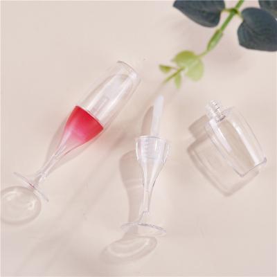 China 9ml capacity empty lip gloss tube mascara packaging new wine cup lip shape gloss tube empty cosmeticos cosmeticos for sale